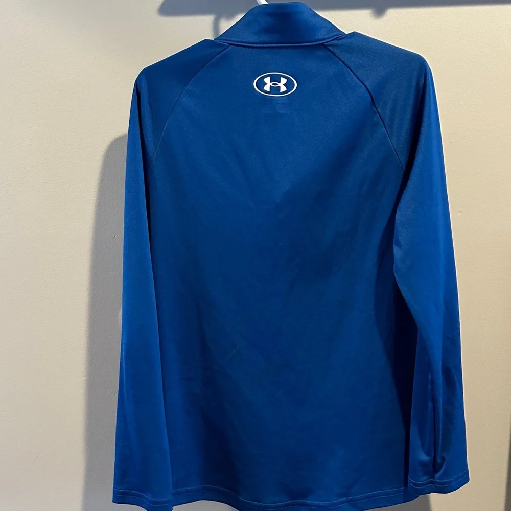 Under‎ Armour Youth Small Tech Blue Velocity Performance 1/4 Zip Pullover Top
